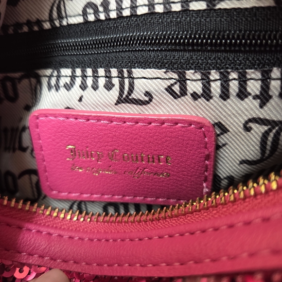 Juicy Couture Mini Barrell Fuchsia Sequin Crossbody Bag NWT - Picture 13 of 14
